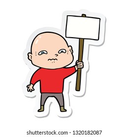 sticker of a cartoon nervous man