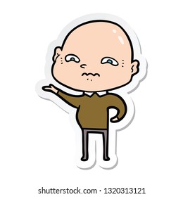 sticker of a cartoon nervous man