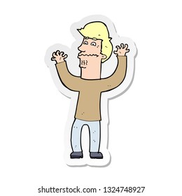 sticker of a cartoon nervous man