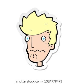 sticker of a cartoon nervous man