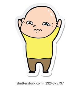 sticker of a cartoon nervous man