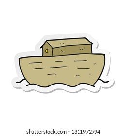 sticker of a cartoon noahs ark