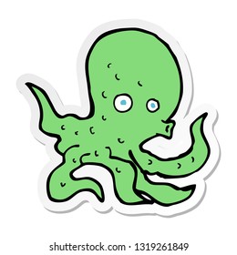 sticker of a cartoon octopus