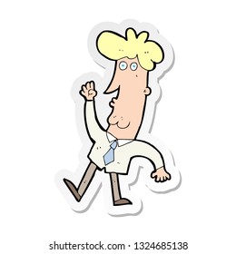 sticker of a cartoon office man