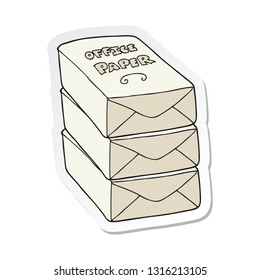 sticker of a cartoon office paper stack