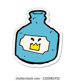 sticker of a cartoon old bottle