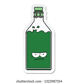 sticker of a cartoon old bottle