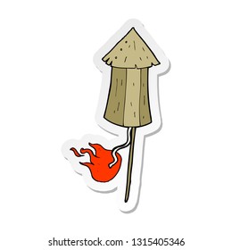 sticker of a cartoon old firework rocket