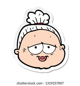 Aufkleber einer alten Cartoon-Dame