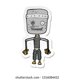 pegatina de un viejo robot de dibujos animados