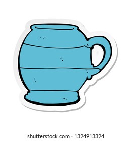 sticker of a cartoon old style mug