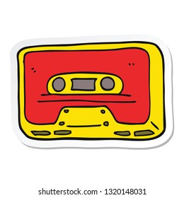 sticker of a cartoon old tape cassette