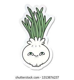 pegatina de una cebolla de dibujos animados