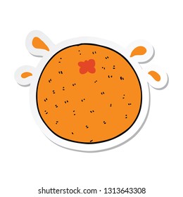 sticker of a cartoon orange
