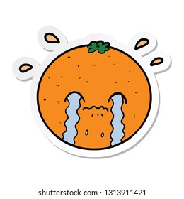 sticker of a cartoon orange