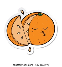pegatina de una caricatura naranja