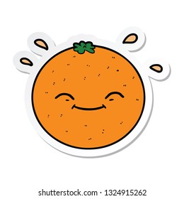 Aufkleber einer Cartoon-Orange