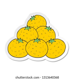 sticker of a cartoon oranges