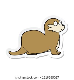 sticker of a cartoon otter