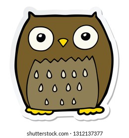 sticker of a cartoon owl