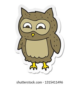 sticker of a cartoon owl