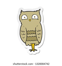 pegatina de un búho de dibujos animados