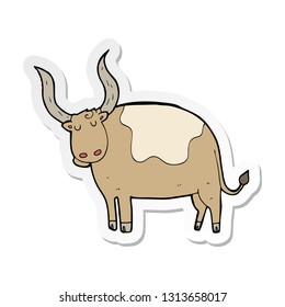 Aufkleber eines Cartoon-Ochses