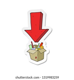 sticker of a cartoon packing to move