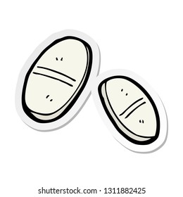 pegatina de un analgésico de dibujos animados