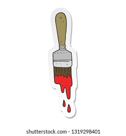 sticker of a cartoon paint brush