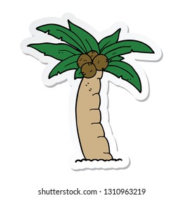 pegatina de una palmera de dibujos animados