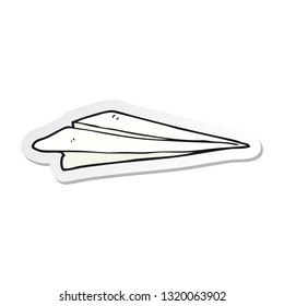 sticker of a cartoon paper airplane