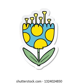 sticker of a cartoon patterned flower