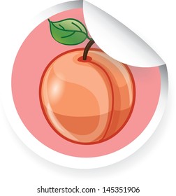 Sticker with cartoon peach 
