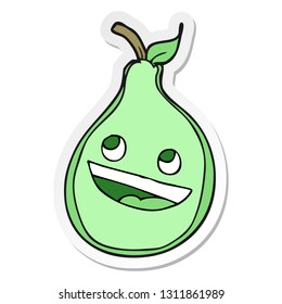 sticker of a cartoon pear