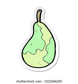 pegatina de una pera de dibujos animados