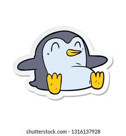 pegatina de un pingüino de dibujos animados