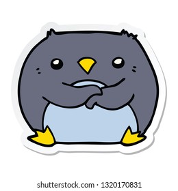 pegatina de un pingüino de dibujos animados