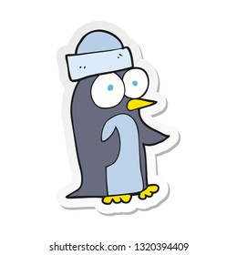 pegatina de un pingüino de dibujos animados