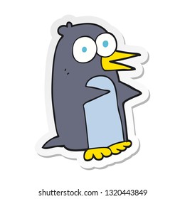 sticker of a cartoon penguin