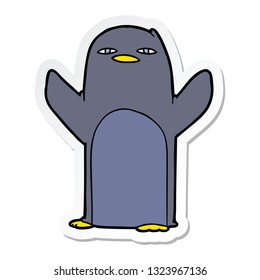 pegatina de un pingüino de dibujos animados