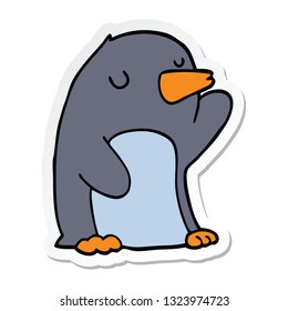 pegatina de un pingüino de dibujos animados