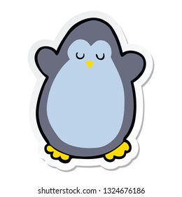 sticker of a cartoon penguin