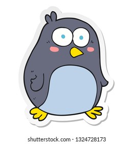 sticker of a cartoon penguin