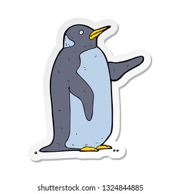 sticker of a cartoon penguin