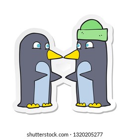 sticker of a cartoon penguins