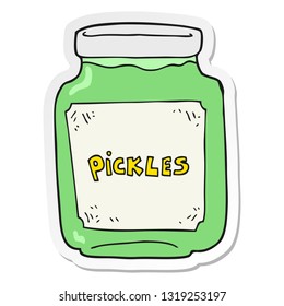 sticker of a cartoon pickle jar