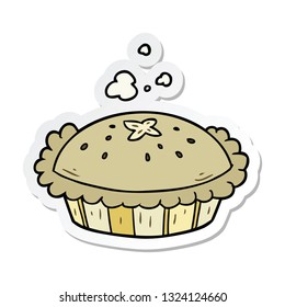 pegatina de una tarta de dibujos animados