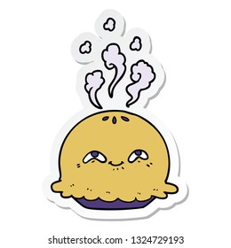 pegatina de una tarta de dibujos animados