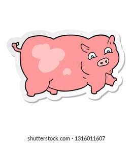 pegatina de un cerdo de dibujos animados